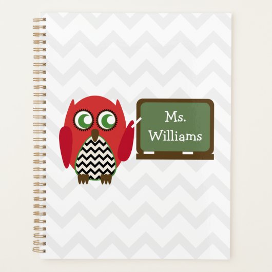 Chouette À Chalkboard Chevron Professeur Personnal (Devant)