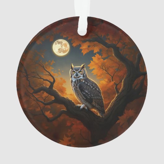 Chouette à cornes en automne (dos)