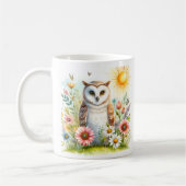 Chouette à l'aquarelle de printemps - Mug d'enfant (Gauche)