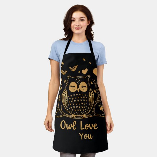 Chouette à tablier tout-en-un noir Or (Porté)