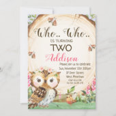 Chouette à tranche de bois Filles Invitation d'ann (Devant)