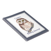 Chouette aquarelle personnalisée, Journal d'oiseau (Côté Droit)