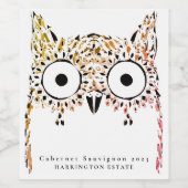 Chouette Art Étiquettes de vin personnalisés (Étiquettes simples)