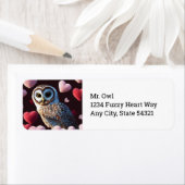 Chouette aux Coeurs Fuzzés Retourner les étiquette (En situation)