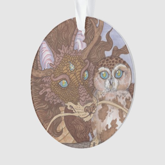 Chouette aux yeux clairs et dragon (devant)