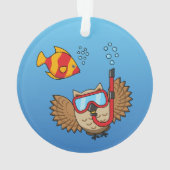 Chouette avec masque tuba et poisson tropical (dos)