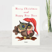 Chouette Bébé mignonne avec carte cadeau de Noël (Dos)