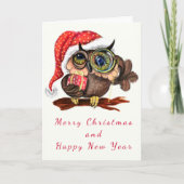 Chouette Bébé mignonne avec carte cadeau de Noël (Devant)