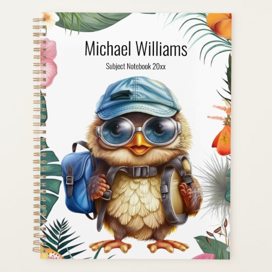 Chouette bébé mignonne avec sac à dos, casquettes (Devant)