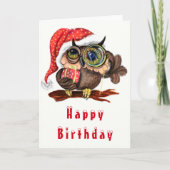 Chouette Bébée en Noël Casquette Carte d'anniversa (Devant)