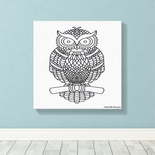 Chouette (blanc) - Toile (Insitu (Plancher de Bois))