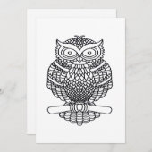 Chouette (blanche) - Carte de voeux (Devant / Derrière)