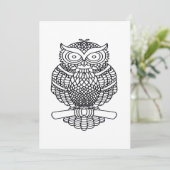 Chouette (blanche) - Carte de voeux (Debout devant)