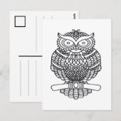 Chouette (blanche) - Carte postale (Devant / Derrière)