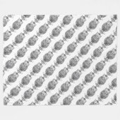 Chouette (blanche) - Couverture en polaire (Devant (Horizontal))