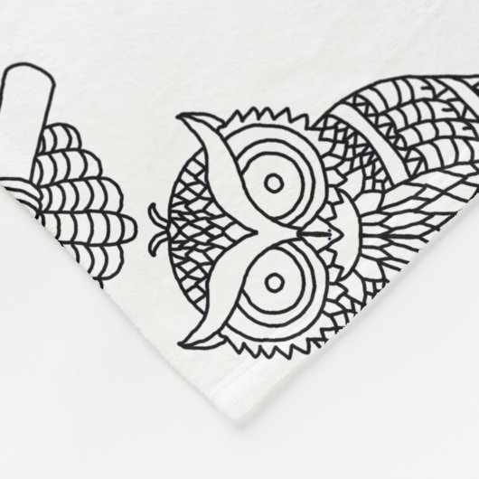 Chouette (blanche) - Couverture en polaire (Coin)