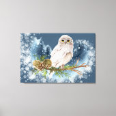 Chouette blanche imprimée sur toile (Recto)