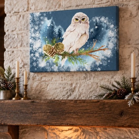 Chouette blanche imprimée sur toile