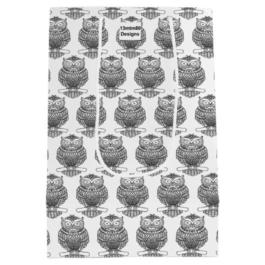 Chouette (blanche) - Sac cadeau (Dos)