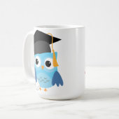 Chouette bleue avec Mug de diplôme (Devant gauche)
