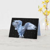 Chouette Bleue Personnalisable En Carte De Voeux D (Fleur jaune)