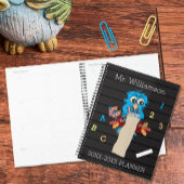 Chouette bleue sur Faux LETTRE Tableau enseignant 