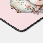 Chouette Boho Kawaii Illustration rose (Coin)