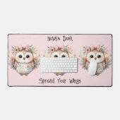Chouette Boho Kawaii Illustration rose (Clavier et souris)