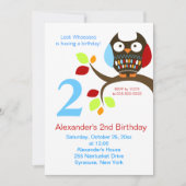 Chouette Brown mignonne Invitation d'anniversaire (Devant)