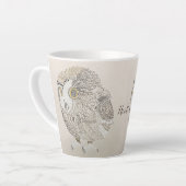 Chouette Calligramme Latte Mug (Angle gauche)
