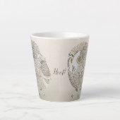Chouette Calligramme Latte Mug (Devant)