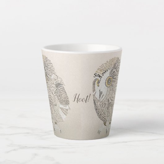 Chouette Calligramme Latte Mug (Devant)