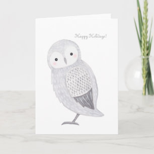 Chouette Carte de Noël Cute Chouette à neige Paste