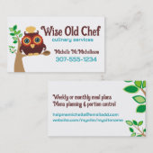 Chouette chef cuillère en bois carte de visite à c (Devant / Derrière)