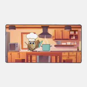 Chouette Chef Mignon Cuisinant dans la Cuisine