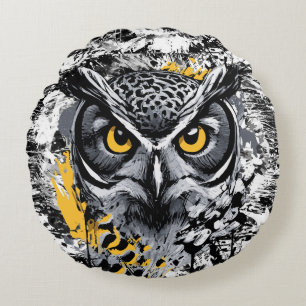 Chouette - Chouette Coussin rond - Chouette Coussi