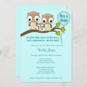 Chouette Chouette Invitations Garçon Maman Papa (Devant / Derrière)