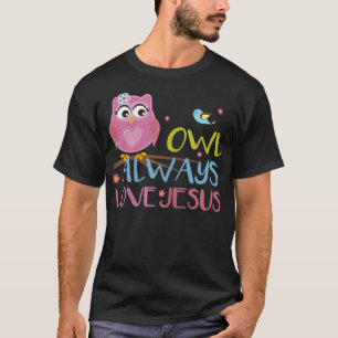 Chouette Colorée Aime Toujours Jésus T-Shirt Chrét