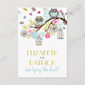 Chouette colorée et carte de réception Feuille en  (Dos)