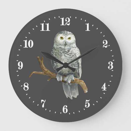 Chouette cool amoureux oiseau Grande Horloge (Recto)