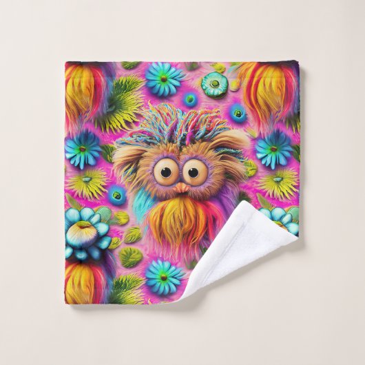 Chouette cosmique Trippy Hippie Psychedelic Origin (Gant de toilette)