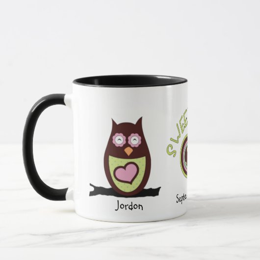 Chouette Couple Anniversaire Mug (Gauche)