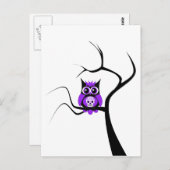 Chouette crâne pourpre dans l'arbre Carte postale (Devant / Derrière)