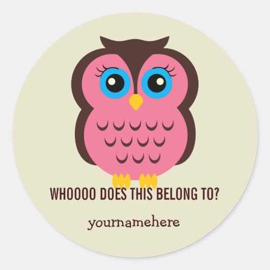 Chouette Cutesy CELA APPARTIENT AUX Stickers (Devant)