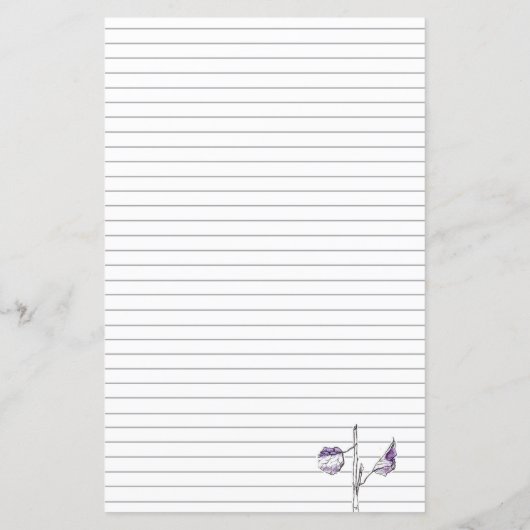 Chouette Dans Un Arbre Gris Papier À Lettres Écrit (Dos)