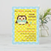 Chouette dans une branche - Invitations d'annivers (Debout devant)