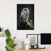 Chouette dans une impression sur toile de forêt mo (Bureau à domicile)