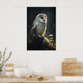 Chouette dans une impression sur toile de forêt mo (Cuisine)