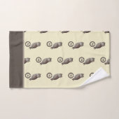 Chouette d'aquarelle rustique Monogramme Nom Crème (Serviette à main)