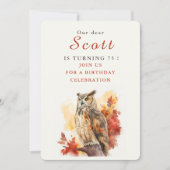 Chouette d'automne - Carte d'invitation d'annivers (Devant)